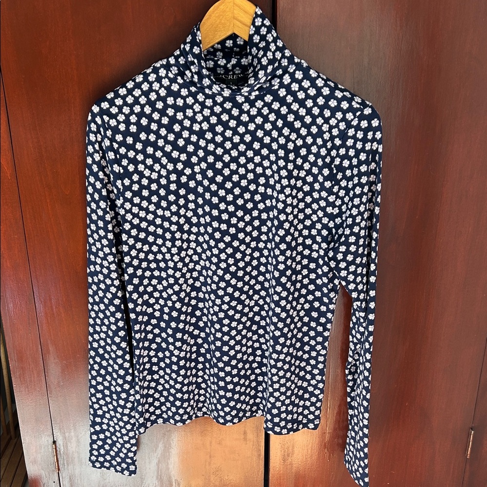 J. Crew Navy and White Floral Blouse